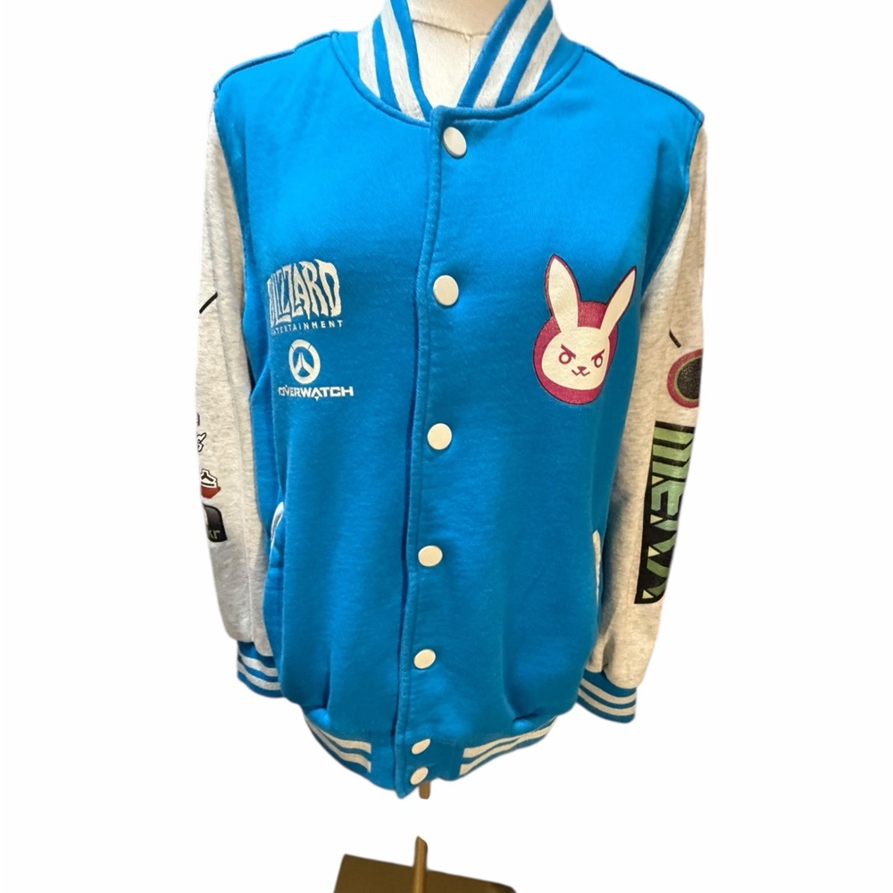 Blizzard Overwatch Blue & Gray Varsity Jacket Medium